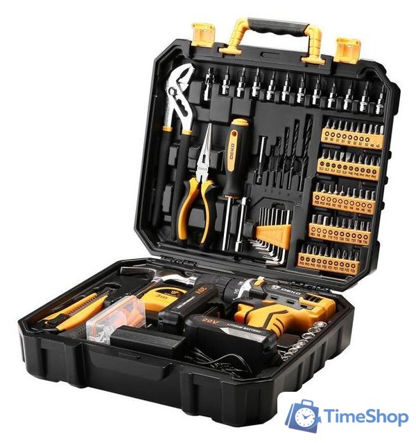 Дрель-шуруповерт Deko DKCD20FU-Li SET 195 063-4135 (с 2-мя АКБ, кейс, набор оснастки) - Изображение №3 — Интернет-магазин Time-Shop