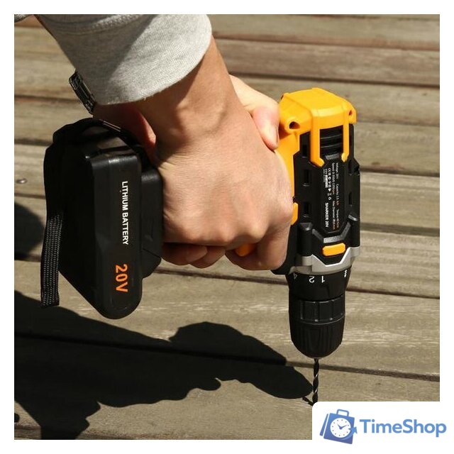 Дрель-шуруповерт Deko DKCD20FU-Li SET 195 063-4135 (с 2-мя АКБ, кейс, набор оснастки) - Изображение №9 — Интернет-магазин Time-Shop