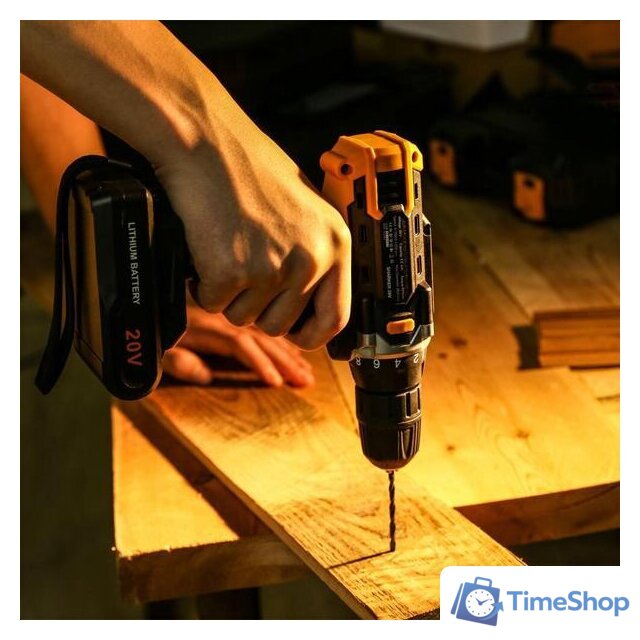 Дрель-шуруповерт Deko DKCD20FU-Li SET 195 063-4135 (с 2-мя АКБ, кейс, набор оснастки) - Изображение №7 — Интернет-магазин Time-Shop