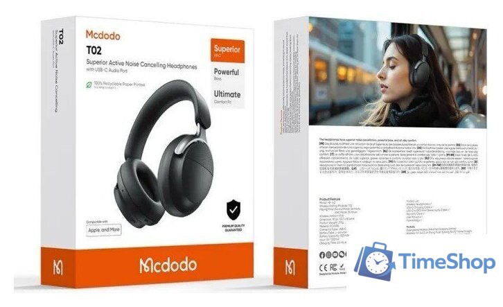 Наушники McDodo T02 (черный) - Изображение №2 — Интернет-магазин Time-Shop