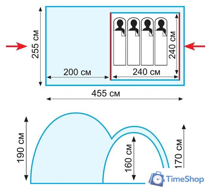 Кемпинговая палатка TRAMP Sphinx v2 - Изображение №2 — Интернет-магазин Time-Shop