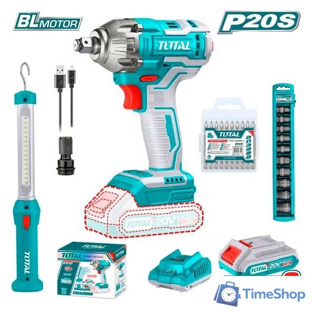  Total TOSLI231004 (гайковерт, фонарь, 2 АКБ) - Изображение №1 — Интернет-магазин Time-Shop
