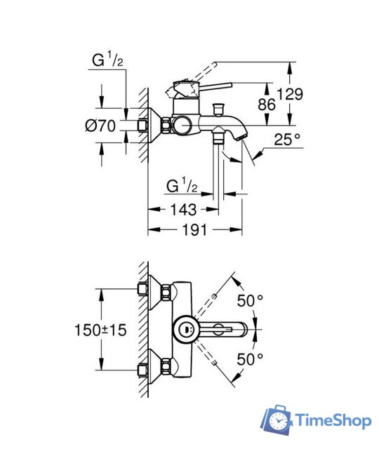 Смеситель Grohe Start Classic 23787000 - Изображение №2 — Интернет-магазин Time-Shop