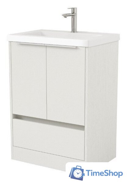  Дабер Тумба под умывальник 017 Тобага/Эридан/Артвин 60 Т17.6Т.0.5Б (белый древесный/ручка белая) - Изображение №1 — Интернет-магазин Time-Shop