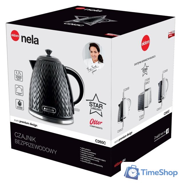 Электрический чайник Eldom C265 Nelo (черный) - Изображение №10 — Интернет-магазин Time-Shop