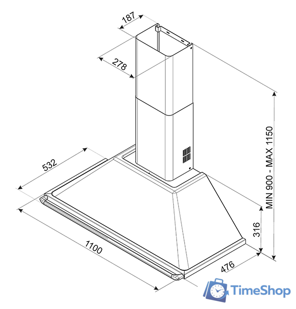 Кухонная вытяжка Smeg KT110BLE - Изображение №2 — Интернет-магазин Time-Shop