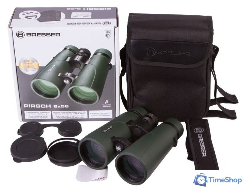 Бинокль Bresser Pirsch 8x56 (зеленый) - Изображение №9 — Интернет-магазин Time-Shop