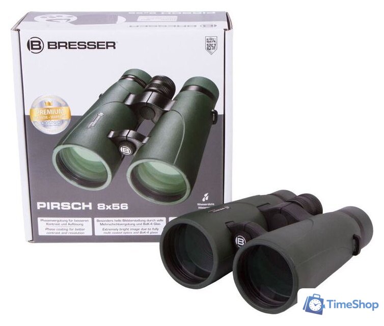 Бинокль Bresser Pirsch 8x56 (зеленый) - Изображение №10 — Интернет-магазин Time-Shop
