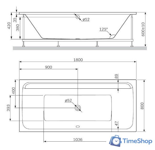 Ванна AM.PM Inspire 2.0 W52A-180-080W-A - Изображение №7 — Интернет-магазин Time-Shop