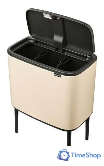 Система сортировки мусора Brabantia Bo Touch Bin 3x11 л (бежевый) - Изображение №4 — Интернет-магазин Time-Shop