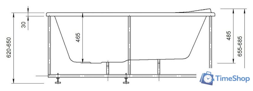 Ванна Aquatek Афродита 150x70 - Изображение №2 — Интернет-магазин Time-Shop