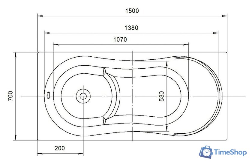 Ванна Aquatek Афродита 150x70 - Изображение №3 — Интернет-магазин Time-Shop