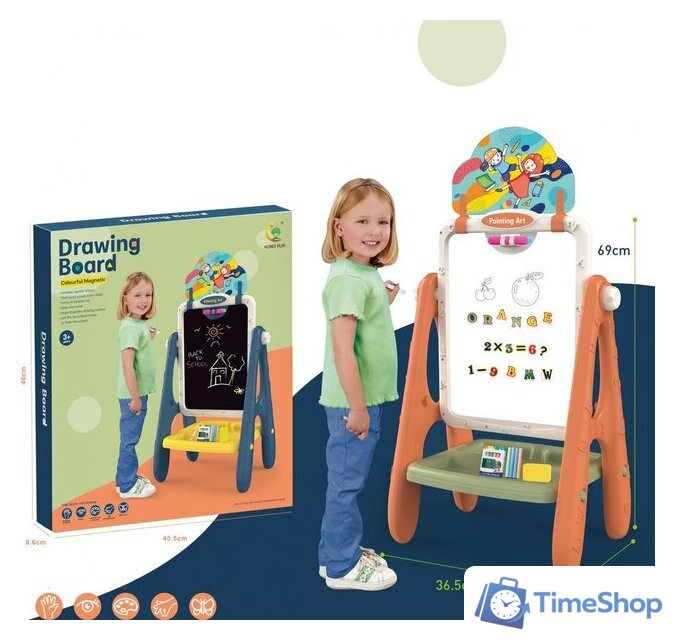 Мольберт детский Labalu Rong Run Kids с магнитным алфавитом 400727 (оранжевый) - Изображение №2 — Интернет-магазин Time-Shop