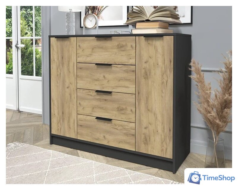 Тумба Интерлиния Концепт КТ-Т120 (дуб золотой/антрацит) - Изображение №3 — Интернет-магазин Time-Shop