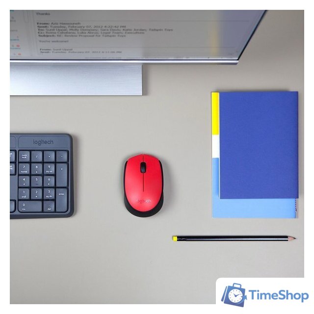 Мышь Logitech M171 (красный/черный) - Изображение №4 — Интернет-магазин Time-Shop