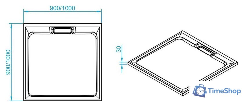 Душевой поддон RGW STA-01W 90x90 - Изображение №3 — Интернет-магазин Time-Shop