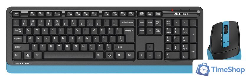 Офисный набор A4Tech Fstyler FG1035 (черный/синий) - Изображение №1 — Интернет-магазин Time-Shop