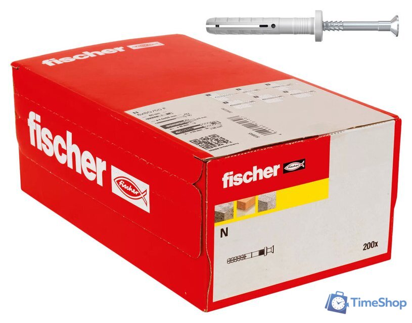 Дюбель-гвоздь Fischer N 6 x 60/30 F 513844 (200 шт) - Изображение №1 — Интернет-магазин Time-Shop
