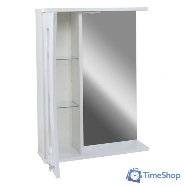  Doratiz Шкаф с зеркалом Селена 55 R 2711.114 (белый, с подсветкой) - Изображение №4 — Интернет-магазин Time-Shop