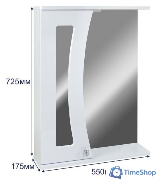  Doratiz Шкаф с зеркалом Селена 55 R 2711.114 (белый, с подсветкой) - Изображение №8 — Интернет-магазин Time-Shop