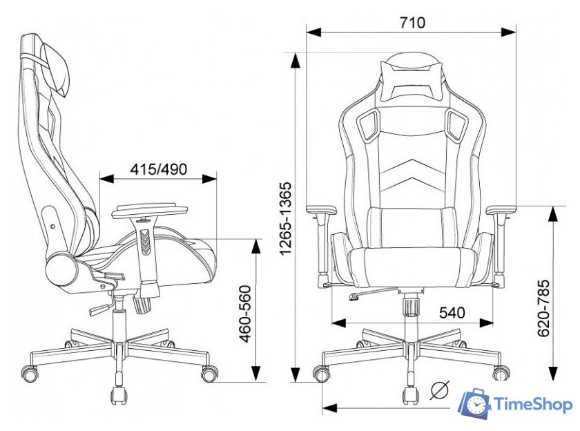 Игровое (геймерское) кресло Knight Gladiator (экокожа черный) - Изображение №5 — Интернет-магазин Time-Shop