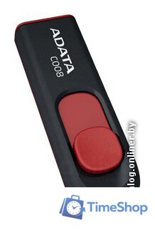 USB Flash ADATA C008 Black+Red 32 Гб (AC008-32G-RKD) - Изображение №1 — Интернет-магазин Time-Shop