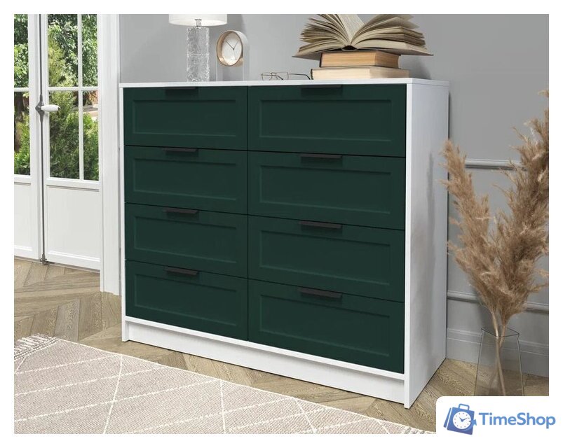 Комод Интерлиния Концепт Тренд КТ-К117 (белый платинум/изумруд) - Изображение №3 — Интернет-магазин Time-Shop