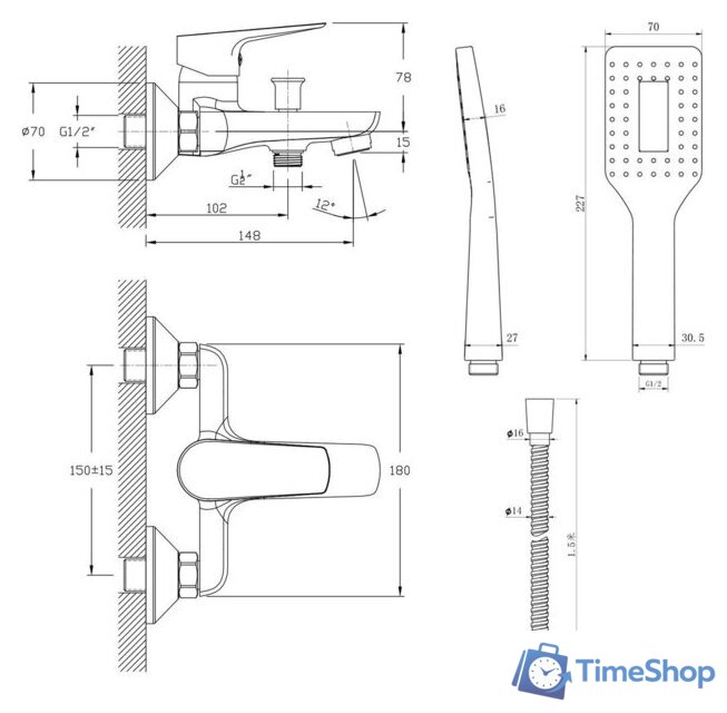 Смеситель Lauter Veris 21CK6028C-126 - Изображение №5 — Интернет-магазин Time-Shop
