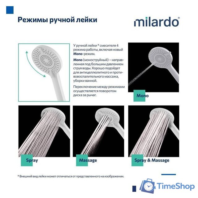 Душевая система  Milardo Rora RORWT4FM06 - Изображение №6 — Интернет-магазин Time-Shop