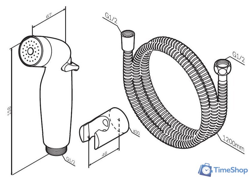 Гигиенический душ AM.PM F0202032 - Изображение №4 — Интернет-магазин Time-Shop