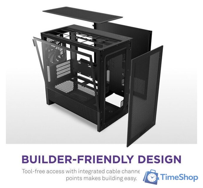 Корпус NZXT H3 Flow CC-H31FB-01 - Изображение №8 — Интернет-магазин Time-Shop