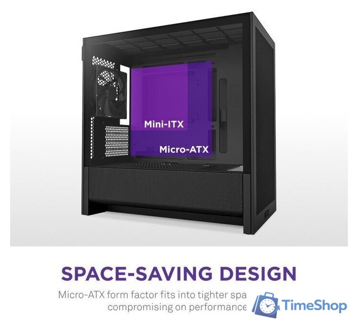 Корпус NZXT H3 Flow CC-H31FB-01 - Изображение №3 — Интернет-магазин Time-Shop