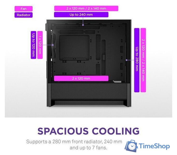 Корпус NZXT H3 Flow CC-H31FB-01 - Изображение №6 — Интернет-магазин Time-Shop