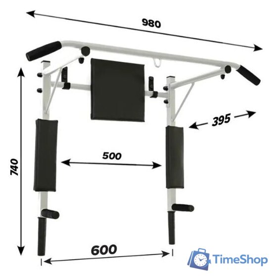 Турник Absolute Champion Aktiv Прогресс разборный АЧ 9966 (белый/черные ручки) - Изображение №2 — Интернет-магазин Time-Shop
