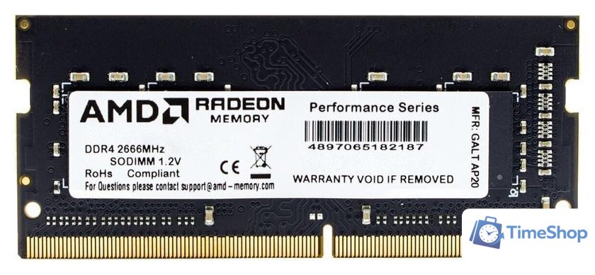 Оперативная память AMD Radeon R7 Performance 4GB DDR4 SODIMM PC4-21300 R744G2606S1S-U - Изображение №1 — Интернет-магазин Time-Shop