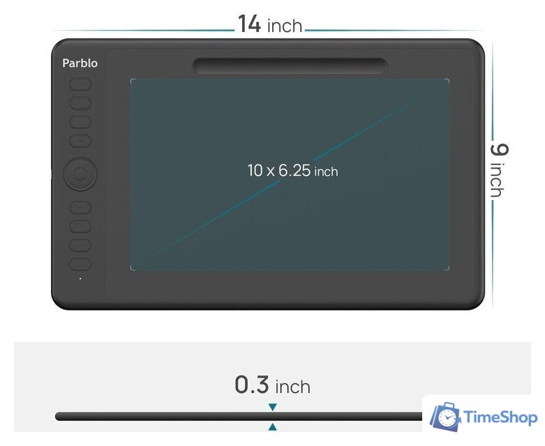 Графический планшет Parblo Intangbo M (черный) - Изображение №11 — Интернет-магазин Time-Shop