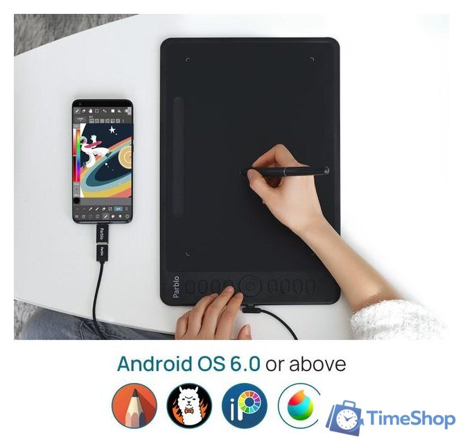 Графический планшет Parblo Intangbo M (черный) - Изображение №13 — Интернет-магазин Time-Shop