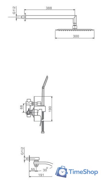 Душевая система  Gappo G7107-6 - Изображение №2 — Интернет-магазин Time-Shop