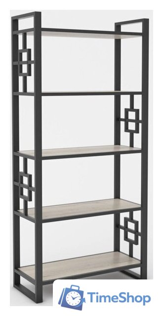 Стеллаж Hype Mebel Квадро 80x200 (черный/дуб галифакс натуральный) - Изображение №1 — Интернет-магазин Time-Shop