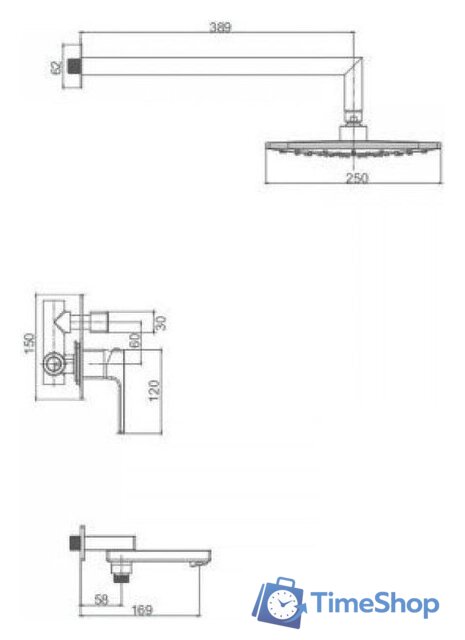 Душевая система  Vieir V393563-C - Изображение №2 — Интернет-магазин Time-Shop