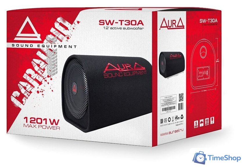 Корпусной активный сабвуфер Aura SW-T30A - Изображение №5 — Интернет-магазин Time-Shop