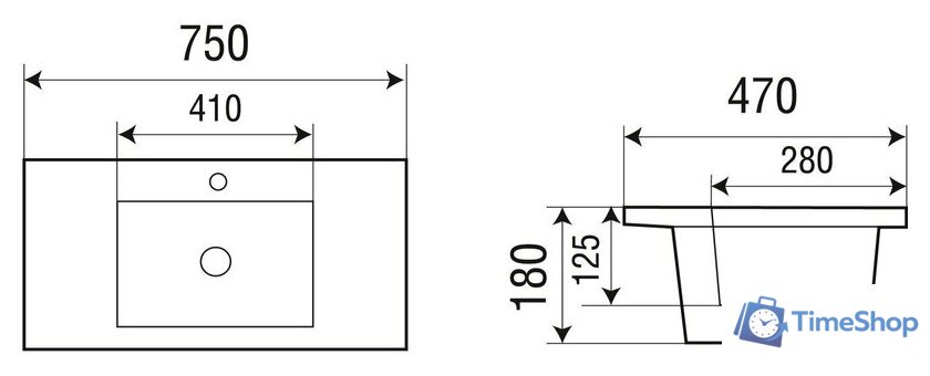 Умывальник WeltWasser Deilbach 7505-75 - Изображение №4 — Интернет-магазин Time-Shop