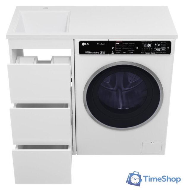  Brevita Тумба под умывальник Grafit 40 GRA-01040-023Я (левый, белый) - Изображение №3 — Интернет-магазин Time-Shop