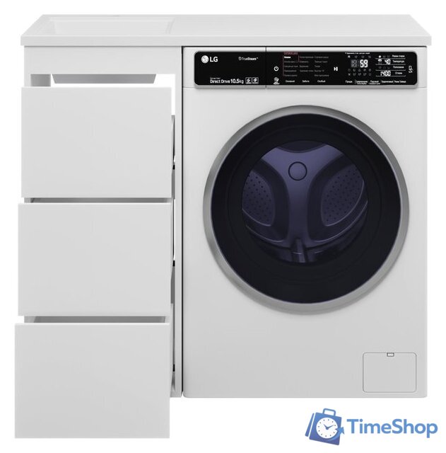  Brevita Тумба под умывальник Grafit 40 GRA-01040-023Я (левый, белый) - Изображение №2 — Интернет-магазин Time-Shop