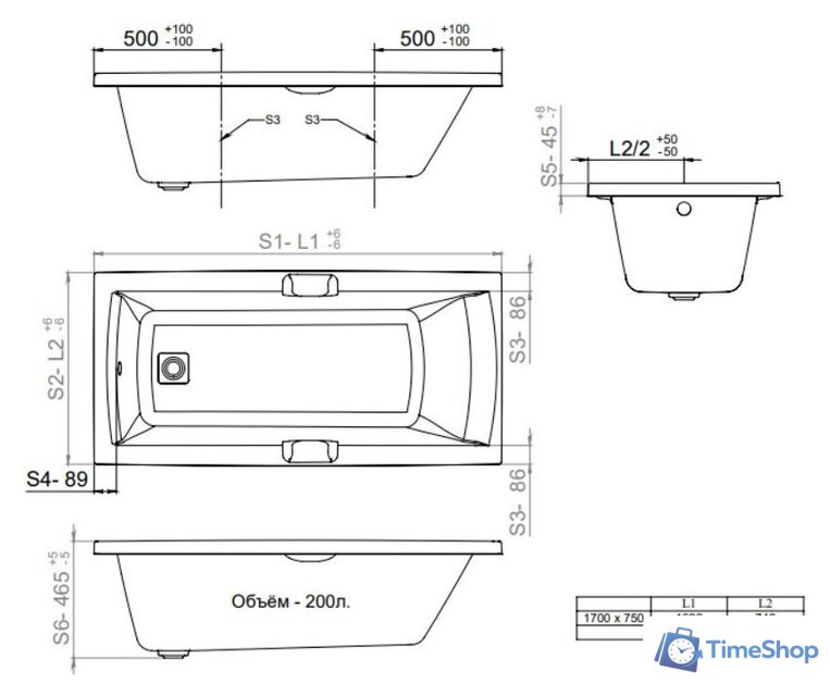 Ванна Triton Алекса 170x75 (с каркасом) - Изображение №10 — Интернет-магазин Time-Shop