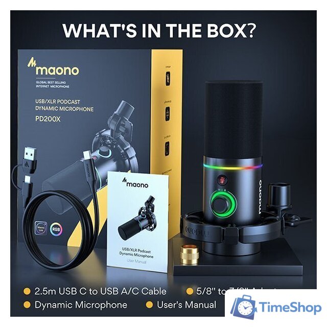 Проводной микрофон Maono PD200X (белый) - Изображение №2 — Интернет-магазин Time-Shop