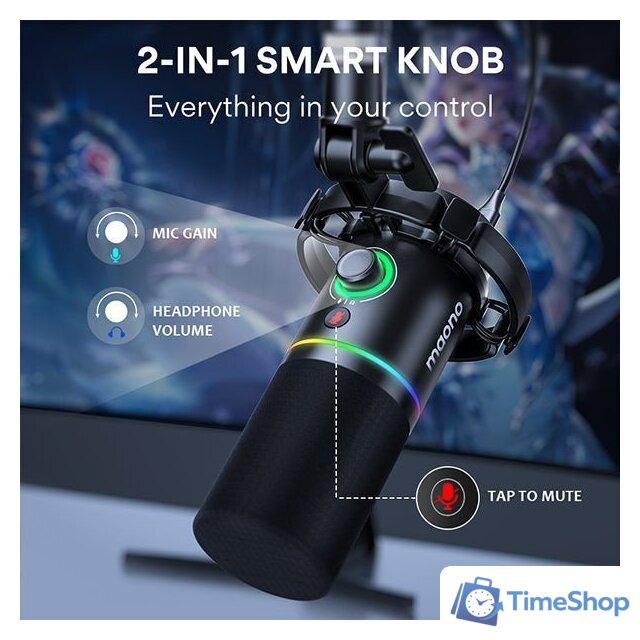 Проводной микрофон Maono PD200X (белый) - Изображение №4 — Интернет-магазин Time-Shop