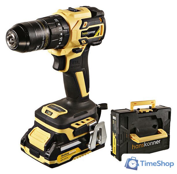 Ударная дрель-шуруповерт Hanskonner HCD2065BLIC (с 2-мя АКБ, кейс) - Изображение №1 — Интернет-магазин Time-Shop