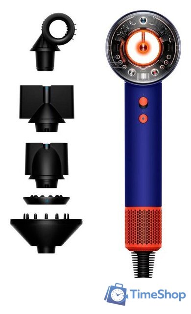 Фен Dyson HD16 Supersonic Nural Straight+Wavy (с переходником на евровилку, синие румяна/топаз) - Изображение №1 — Интернет-магазин Time-Shop