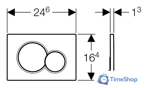 Панель смыва Geberit Sigma 01 115.770.DW.5 (черный) - Изображение №2 — Интернет-магазин Time-Shop